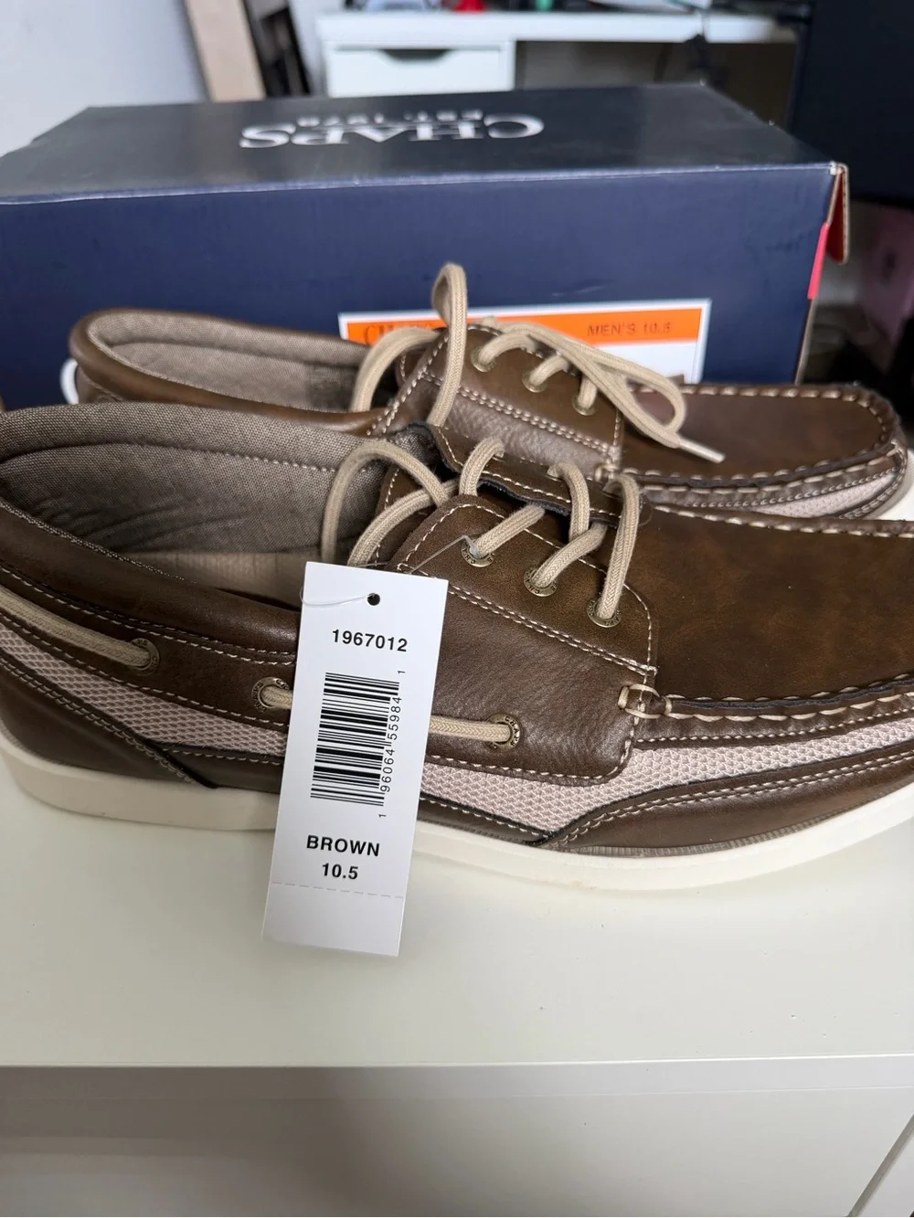 Chaps Brown and Tan Men's Boat Shoes